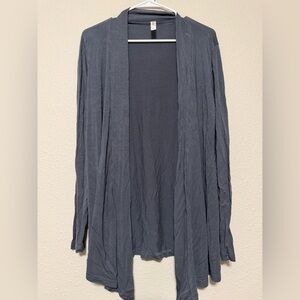 Sofra Charcoal Open Front Cardigan